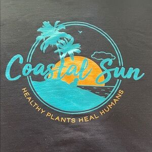 Coastal Sun Cannabis Farm Graphic Black Zip Hoodie Medium